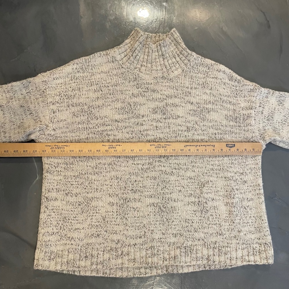 Pure Jill J Jill Womens XL‎ Mock Neck Marled Knit Sweater Oatmeal Grey Cozy - Picture 3 of 7